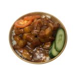 9.Svinekød i brun sauce med ris